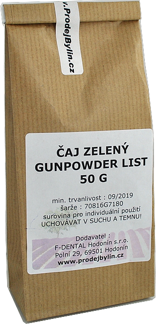 Čaj zelený Gunpowder list