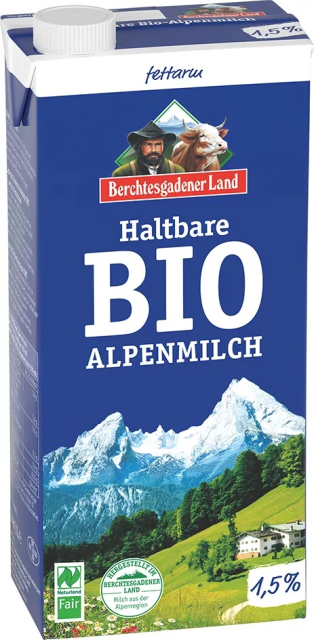 Trvanlivé alpské mlieko polotučné BIO